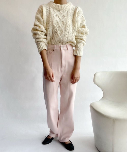 Charles Chaton（シャルルシャトン）の「カラーストレートパンツ（チノパンツ・レディース・ピンク・38/36/34）」の19枚目の写真