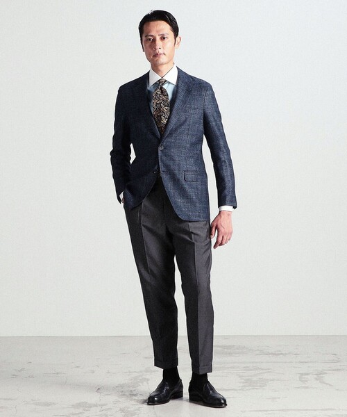 TEIJIN Loro Pianaウール✖️シルク　ブルーチェックジャケット48L メンズ ジャケット | Loro Piana