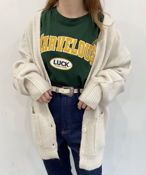 nemne store（ネンネストア）の「子羊と遊ぶモヘアタッチルーズカーディガン（カーディガン/ボレロ・レディース・ライトブルー/レッド/オフホワイト/ピンク/グリーン/ダークブルー・フリー）」の9枚目の写真