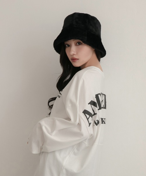 ANDGEEBEE（アンジービー）の「【SELECT】ファーバケットハット（ハット・レディース・ブラック・FREE）」の4枚目の写真