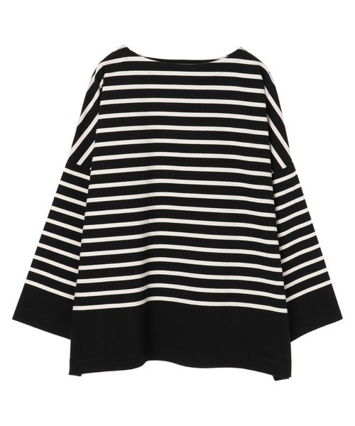 AMERICAN HOLIC(アメリカンホリック)の「パネルボーダーボートネックカットプルオーバー(Tシャツ/カットソー・レディース・ブラック/オフホワイト/ブラウン・M/L)」の1枚目の写真