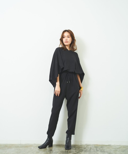 HERENCIA(ヘレンチア)の「ケープ風 オールインワン(つなぎ/オールインワン・レディース・ブラック・MEDIUM)」の14枚目の写真
