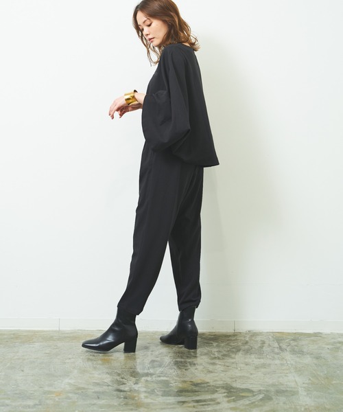 HERENCIA(ヘレンチア)の「ケープ風 オールインワン(つなぎ/オールインワン・レディース・ブラック・MEDIUM)」の6枚目の写真