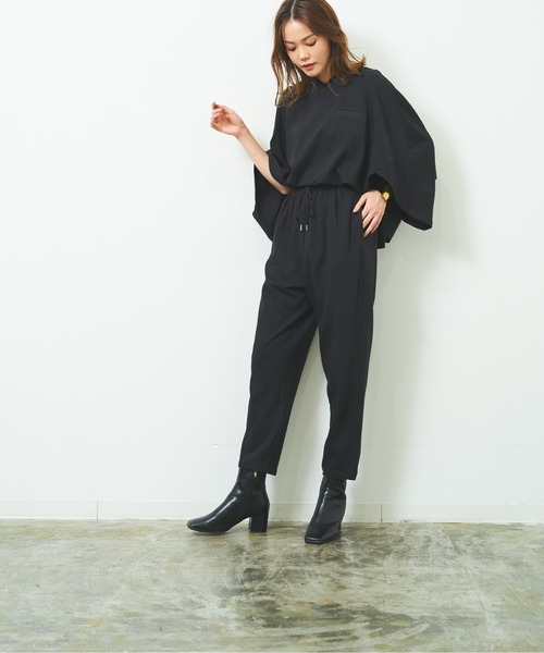 HERENCIA(ヘレンチア)の「ケープ風 オールインワン(つなぎ/オールインワン・レディース・ブラック・MEDIUM)」の5枚目の写真