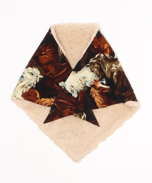 KENZO(ケンゾー)の「Chevaux Kenzo Triangle Faux Fur Scarf(マフラー・レディース・ブラック系その他・ONE SIZE)」の1枚目の写真