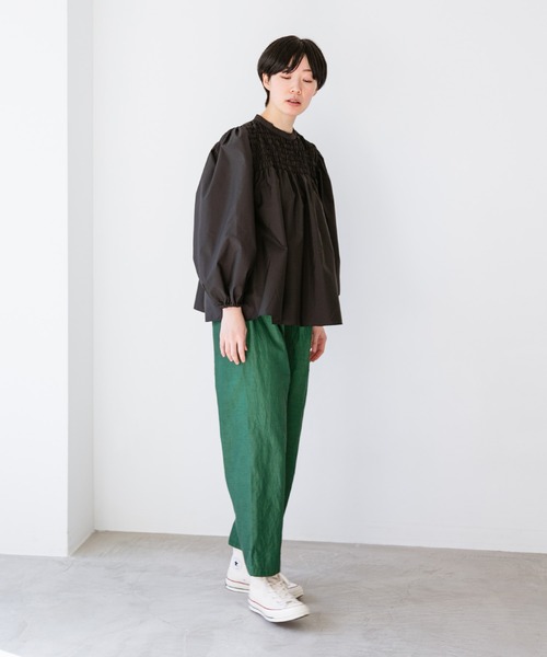 note et silence （ノートエシロンス）の「【AMB100貨】オーガニックリサイクルブロード シャーリングブラウス（シャツ/ブラウス・レディース・ブラック・FREE）」の9枚目の写真