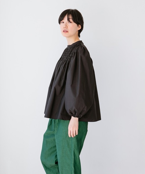 note et silence （ノートエシロンス）の「【AMB100貨】オーガニックリサイクルブロード シャーリングブラウス（シャツ/ブラウス・レディース・ブラック・FREE）」の15枚目の写真