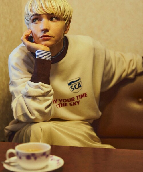 FREAK'S STORE（フリークスストア）の「リンガーロゴスウェット（スウェット・レディース・ブラウン/グリーン/ネイビー・ﾌﾘ-）」の17枚目の写真