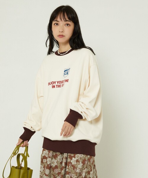 FREAK'S STORE（フリークスストア）の「リンガーロゴスウェット（スウェット・レディース・ブラウン/グリーン/ネイビー・ﾌﾘ-）」の4枚目の写真