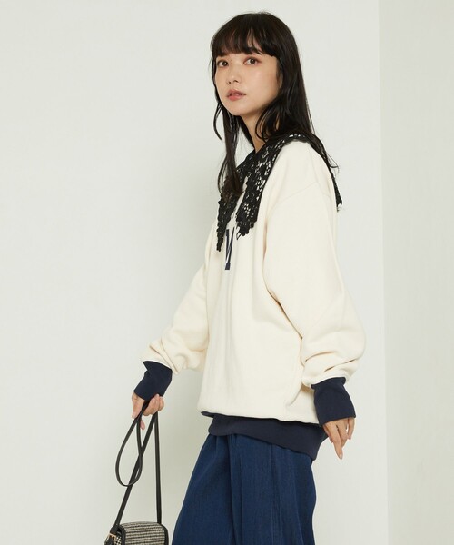 FREAK'S STORE（フリークスストア）の「リンガーロゴスウェット（スウェット・レディース・ブラウン/グリーン/ネイビー・ﾌﾘ-）」の5枚目の写真