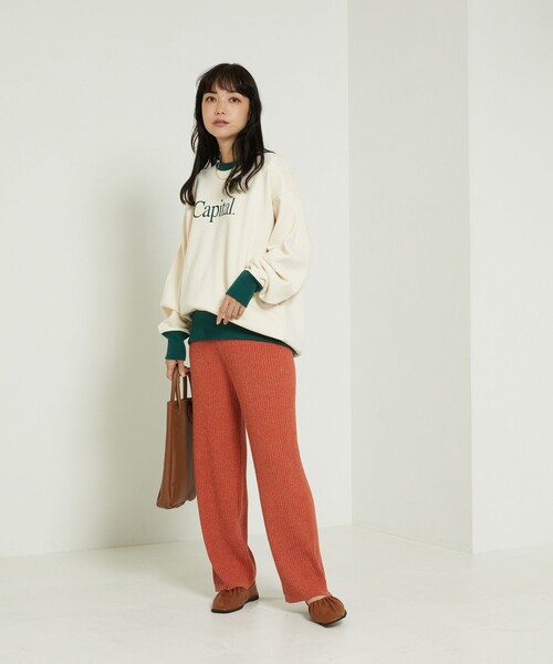 FREAK'S STORE（フリークスストア）の「リンガーロゴスウェット（スウェット・レディース・ブラウン/グリーン/ネイビー・ﾌﾘ-）」の6枚目の写真