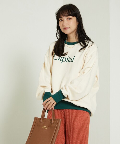 FREAK'S STORE（フリークスストア）の「リンガーロゴスウェット（スウェット・レディース・ブラウン/グリーン/ネイビー・ﾌﾘ-）」の13枚目の写真