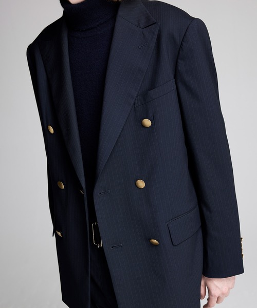 NOISE MAKER（ノイズメーカー）の「ストライプダブルブレストジャケット（その他アウター・メンズ・ネイビー・MEDIUM/LARGE/X-LARGE）」の2枚目の写真