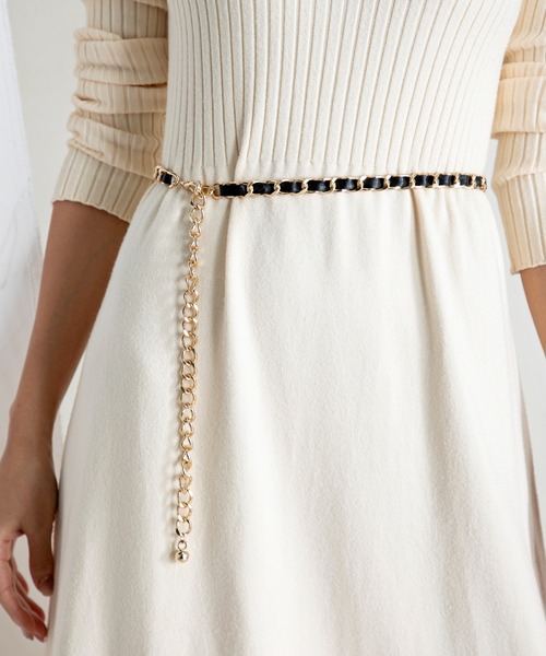 MILLION CARATS（ミリオンカラッツ）の「チェーンベルト（ベルト・レディース・ブラック/ホワイト・FREE）」の2枚目の写真