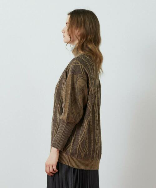 FRAPBOIS（フラボア）の「プレートアルパカ ニット（ニット/セーター・レディース・ブラウン/イエロー・1）」の4枚目の写真