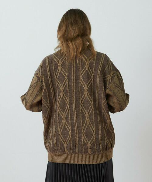 FRAPBOIS（フラボア）の「プレートアルパカ ニット（ニット/セーター・レディース・ブラウン/イエロー・1）」の5枚目の写真