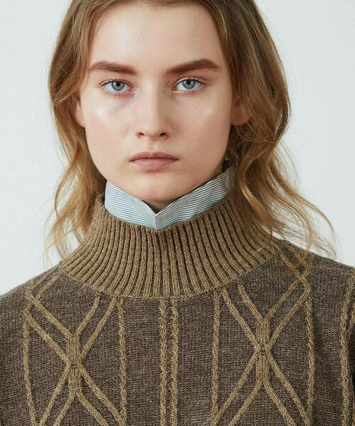 FRAPBOIS（フラボア）の「プレートアルパカ ニット（ニット/セーター・レディース・ブラウン/イエロー・1）」の6枚目の写真