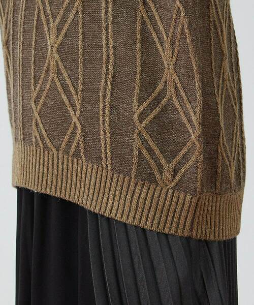 FRAPBOIS（フラボア）の「プレートアルパカ ニット（ニット/セーター・レディース・ブラウン/イエロー・1）」の8枚目の写真