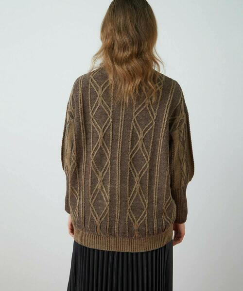 FRAPBOIS（フラボア）の「プレートアルパカ ニット（ニット/セーター・レディース・ブラウン/イエロー・1）」の10枚目の写真