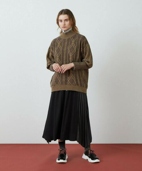 FRAPBOIS（フラボア）の「プレートアルパカ ニット（ニット/セーター・レディース・ブラウン/イエロー・1）」の13枚目の写真