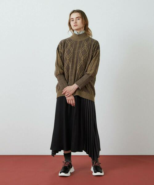 FRAPBOIS（フラボア）の「プレートアルパカ ニット（ニット/セーター・レディース・ブラウン/イエロー・1）」の14枚目の写真