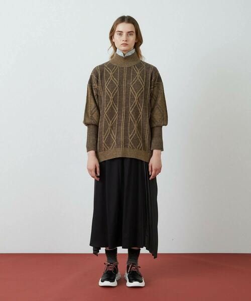 FRAPBOIS（フラボア）の「プレートアルパカ ニット（ニット/セーター・レディース・ブラウン/イエロー・1）」の16枚目の写真