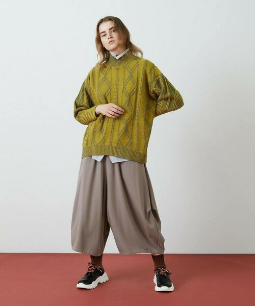 FRAPBOIS（フラボア）の「プレートアルパカ ニット（ニット/セーター・レディース・ブラウン/イエロー・1）」の18枚目の写真