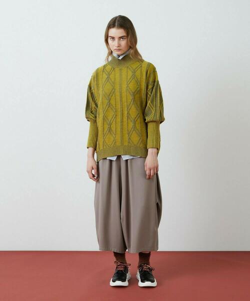 FRAPBOIS（フラボア）の「プレートアルパカ ニット（ニット/セーター・レディース・ブラウン/イエロー・1）」の19枚目の写真