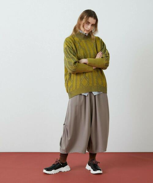 FRAPBOIS（フラボア）の「プレートアルパカ ニット（ニット/セーター・レディース・ブラウン/イエロー・1）」の20枚目の写真