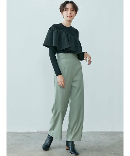 LAGUNAMOON（ラグナムーン）の「フリルギャザーニットプルオーバー（ニット/セーター・レディース・ブラック/アイボリー/バイオレット・FREE）」の15枚目の写真