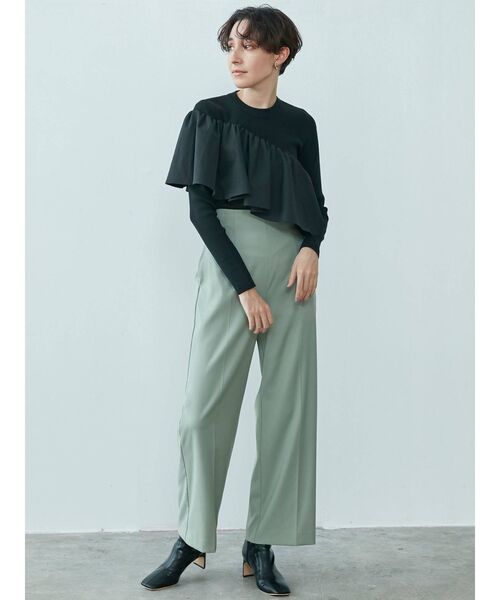 LAGUNAMOON（ラグナムーン）の「フリルギャザーニットプルオーバー（ニット/セーター・レディース・ブラック/アイボリー/バイオレット・FREE）」の12枚目の写真