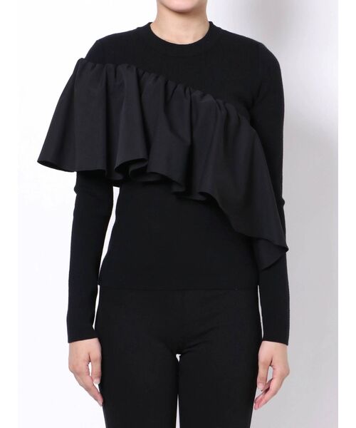 LAGUNAMOON（ラグナムーン）の「フリルギャザーニットプルオーバー（ニット/セーター・レディース・ブラック/アイボリー/バイオレット・FREE）」の14枚目の写真