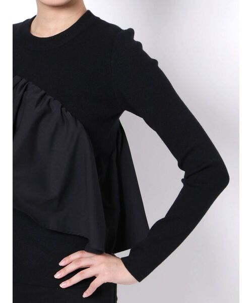 LAGUNAMOON（ラグナムーン）の「フリルギャザーニットプルオーバー（ニット/セーター・レディース・ブラック/アイボリー/バイオレット・FREE）」の20枚目の写真