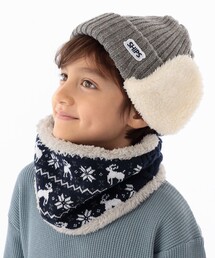 SHIPS KIDS:フェイクファー フラップ付き リブ ワッチ キャップ