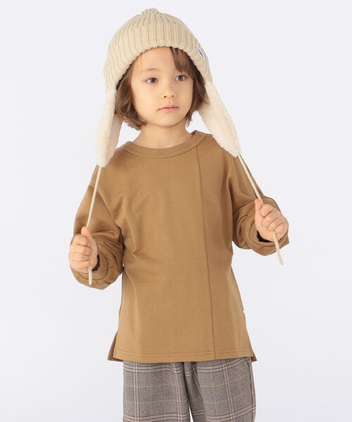 SHIPS（シップス）の「SHIPS KIDS:フェイクファー フラップ付き リブ ワッチ キャップ（ニットキャップ/ビーニー・キッズ・ネイビー/ベージュ/ライトグレー・ONE SIZE）」の5枚目の写真