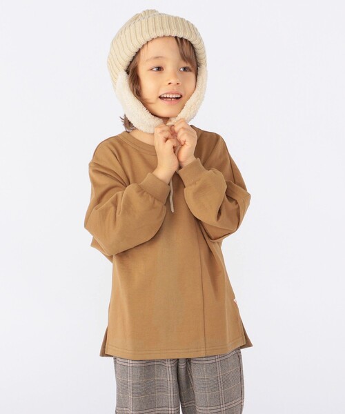 SHIPS（シップス）の「SHIPS KIDS:フェイクファー フラップ付き リブ ワッチ キャップ（ニットキャップ/ビーニー・キッズ・ネイビー/ベージュ/ライトグレー・ONE SIZE）」の6枚目の写真