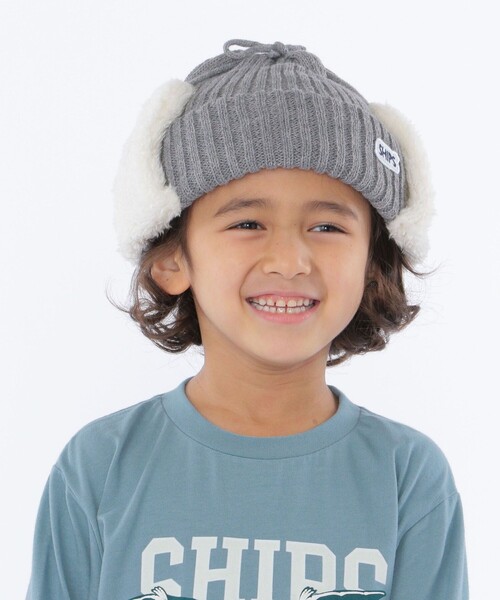 SHIPS（シップス）の「SHIPS KIDS:フェイクファー フラップ付き リブ ワッチ キャップ（ニットキャップ/ビーニー・キッズ・ネイビー/ベージュ/ライトグレー・ONE SIZE）」の17枚目の写真