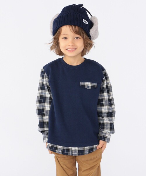 SHIPS（シップス）の「SHIPS KIDS:フェイクファー フラップ付き リブ ワッチ キャップ（ニットキャップ/ビーニー・キッズ・ネイビー/ベージュ/ライトグレー・ONE SIZE）」の21枚目の写真
