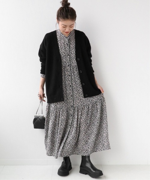 JOURNAL STANDARD relume（ジャーナルスタンダード　レリューム）の「ウォッシャブルフラワーティアードワンピース◆（ワンピース・レディース・ブラック/カーキ・FREE）」の15枚目の写真