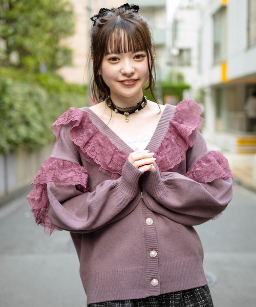 ROJITA(ロジータ)の「レースフリルニットカーデ(カーディガン/ボレロ・レディース・ブラック/ピンク/アイボリー/ミント・FREE)」の15枚目の写真