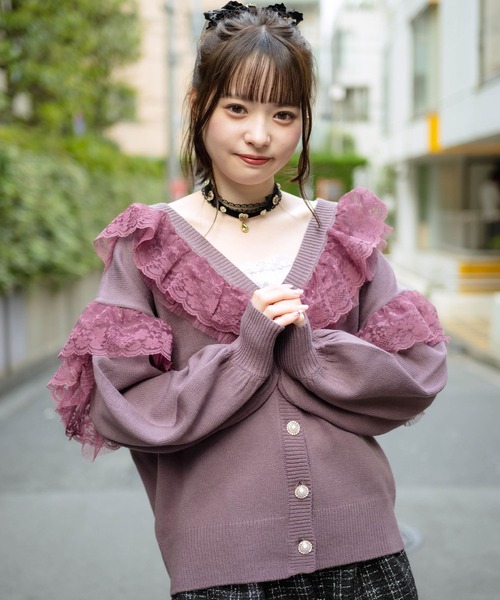 ROJITA(ロジータ)の「レースフリルニットカーデ(カーディガン/ボレロ・レディース・ブラック/ピンク/アイボリー/ミント・FREE)」の16枚目の写真