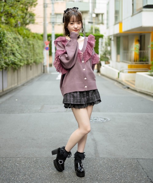 ROJITA(ロジータ)の「レースフリルニットカーデ(カーディガン/ボレロ・レディース・ブラック/ピンク/アイボリー/ミント・FREE)」の19枚目の写真