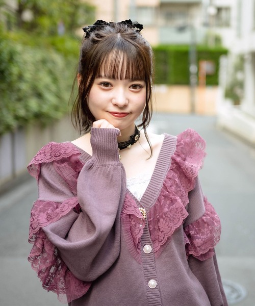 ROJITA(ロジータ)の「レースフリルニットカーデ(カーディガン/ボレロ・レディース・ブラック/ピンク/アイボリー/ミント・FREE)」の20枚目の写真