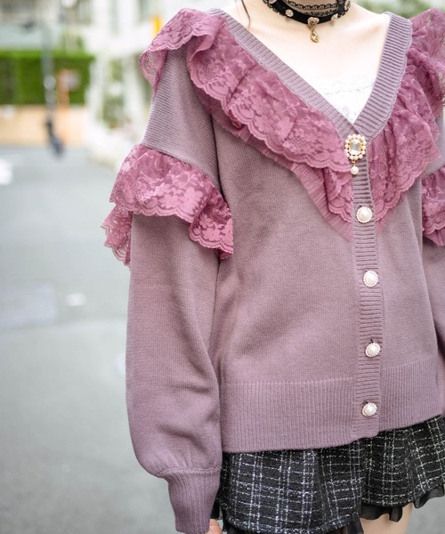 ROJITA(ロジータ)の「レースフリルニットカーデ(カーディガン/ボレロ・レディース・ブラック/ピンク/アイボリー/ミント・FREE)」の21枚目の写真