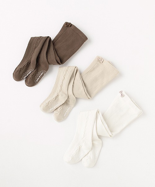 petit main(プティマイン)の「ジャカードタイツ(タイツ/ストッキング・キッズ・オフホワイト/モカ/ライトベージュ・80cm/90cm/70cm/110cm/100cm)」の8枚目の写真