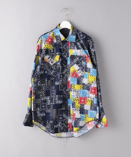 Engineered Garments（エンジニアードガーメンツ）の「＜ENGINEERED GARMENTS（エンジニアド ガーメンツ）＞COMBO ウェスタン シャツ ■■■（シャツ/ブラウス・レディース・ライム/ネイビー・XXS）」の2枚目の写真
