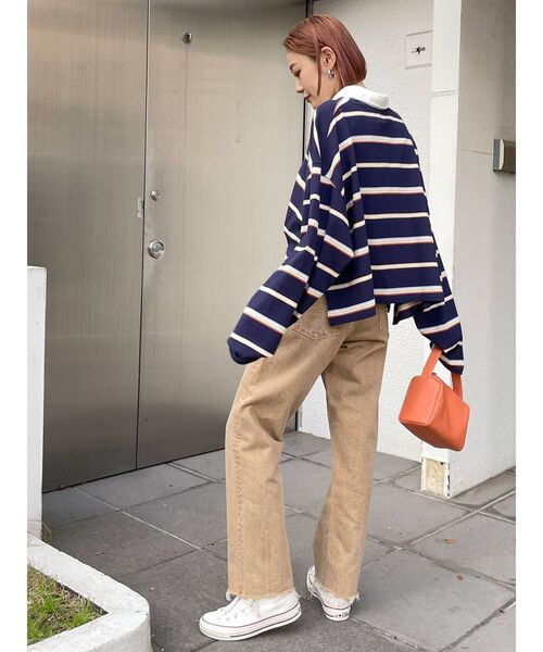 Ungrid（アングリッド）の「ラガーデザインロングスリーブTee（Tシャツ/カットソー・レディース・ネイビー/レッド/グリーン・FREE）」の21枚目の写真