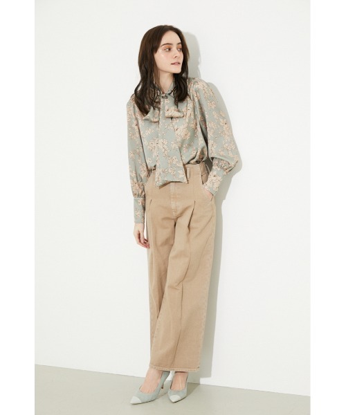 rienda（リエンダ）の「ボウタイパフスリーブブラウス（シャツ/ブラウス・レディース・ダークパープル/ブラウン系その他/グリーン系その他・FREE）」の4枚目の写真