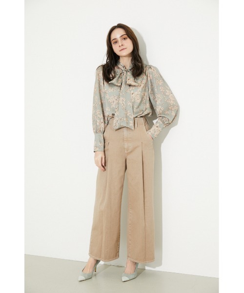 rienda（リエンダ）の「ボウタイパフスリーブブラウス（シャツ/ブラウス・レディース・ダークパープル/ブラウン系その他/グリーン系その他・FREE）」の5枚目の写真