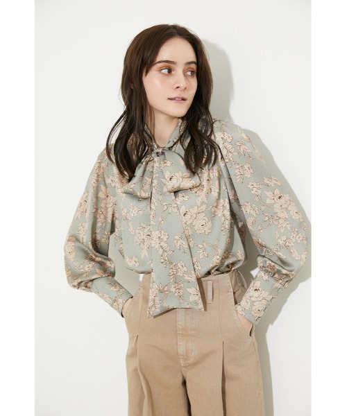 rienda（リエンダ）の「ボウタイパフスリーブブラウス（シャツ/ブラウス・レディース・ダークパープル/ブラウン系その他/グリーン系その他・FREE）」の7枚目の写真